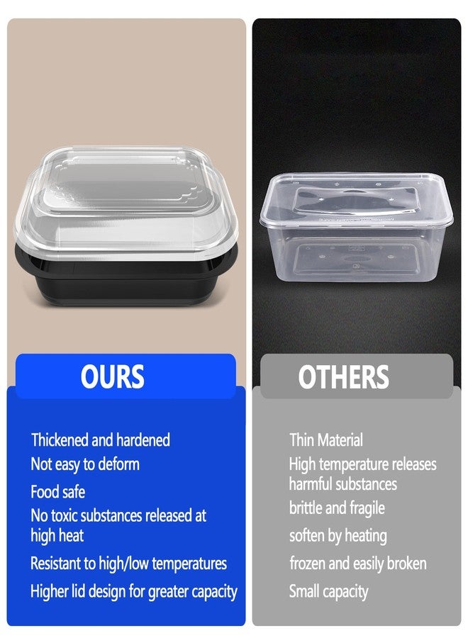 MAXTBEE 50 Pack (100-Piece) - 24oz Meal Prep Containers Salad & Snack Storage for Lunch | BPA Free & Leakproof Food Containers | To Go Take Out Plastic Bento Box | Microwave, Freezer, Dishwasher Safe - Image 4